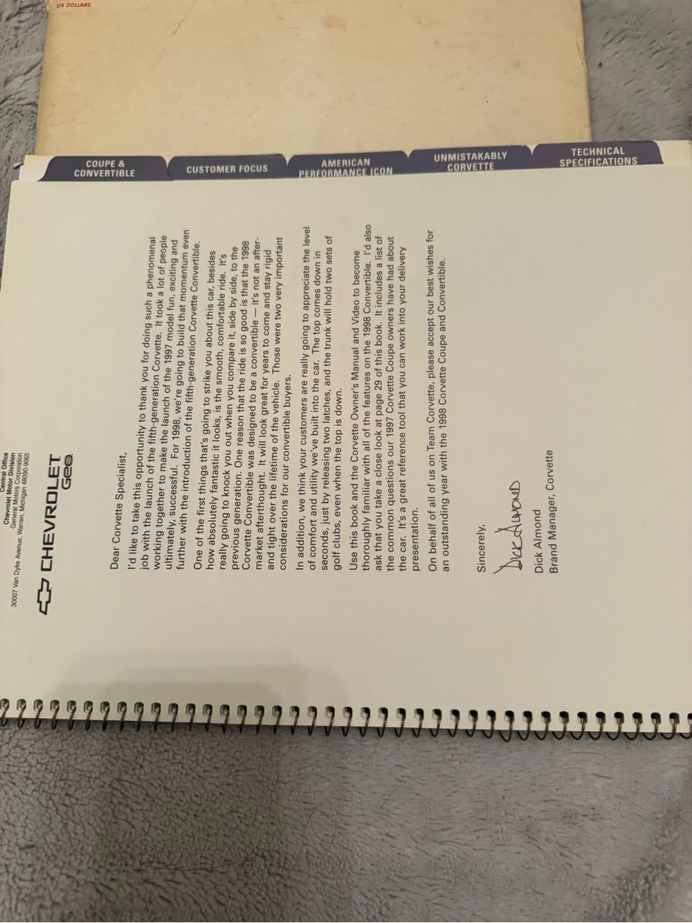 Corvette original 1998